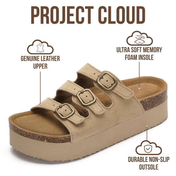 Project Cloud Women's | 100% Genuine Suede Wedge Sandals | Memory Foam | Lightweight | Non-Slip - Dyan - Image 21