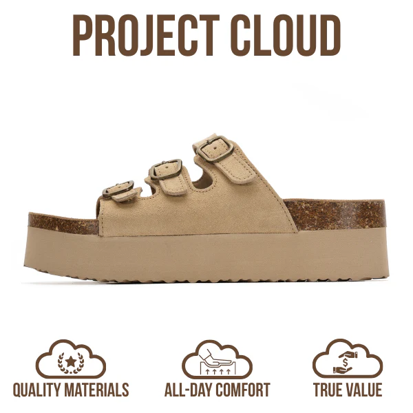 Project Cloud Women's | 100% Genuine Suede Wedge Sandals | Memory Foam | Lightweight | Non-Slip - Dyan - Image 22