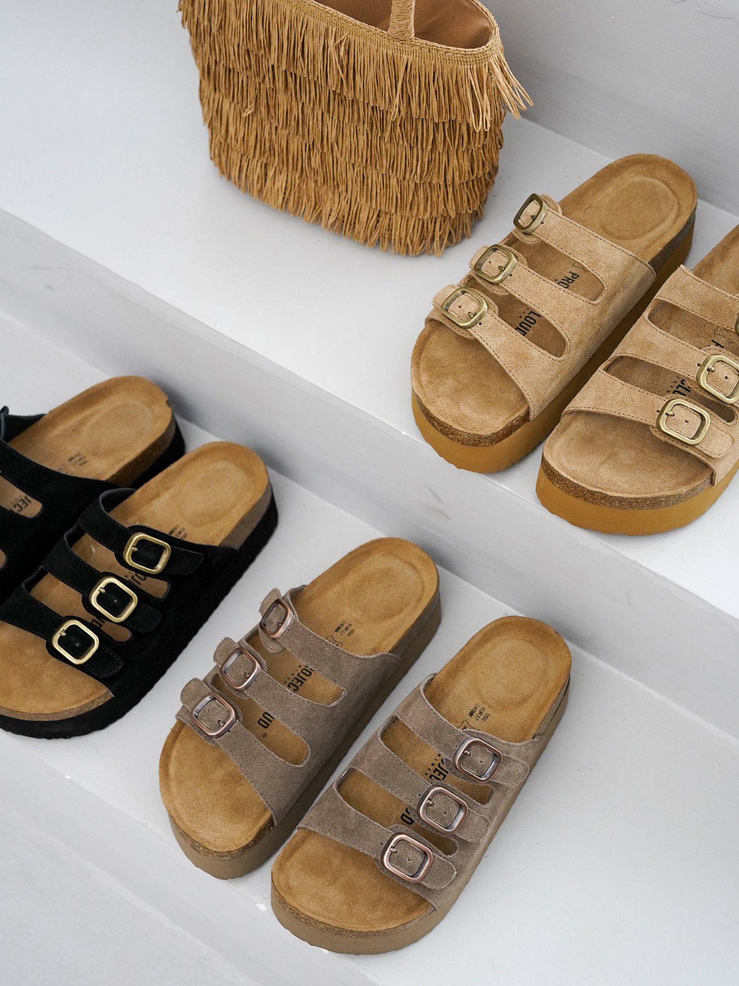 Project Cloud Women's | 100% Genuine Suede Wedge Sandals | Memory Foam | Lightweight | Non-Slip - Dyan - Image 24