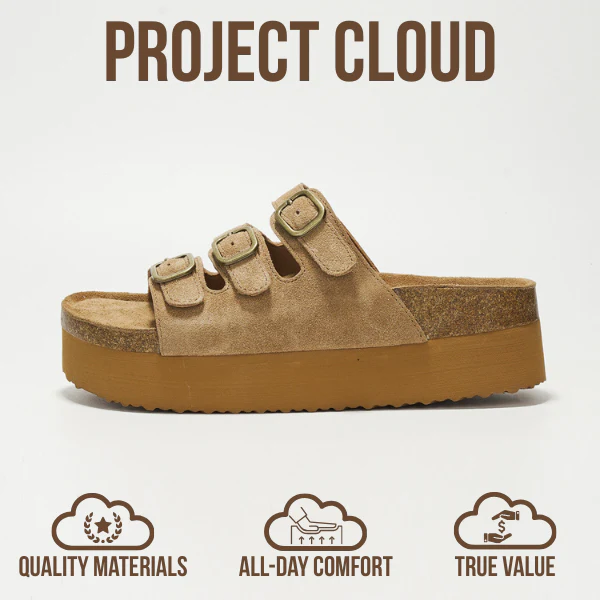 Project Cloud Women's | 100% Genuine Suede Wedge Sandals | Memory Foam | Lightweight | Non-Slip - Dyan - Image 4