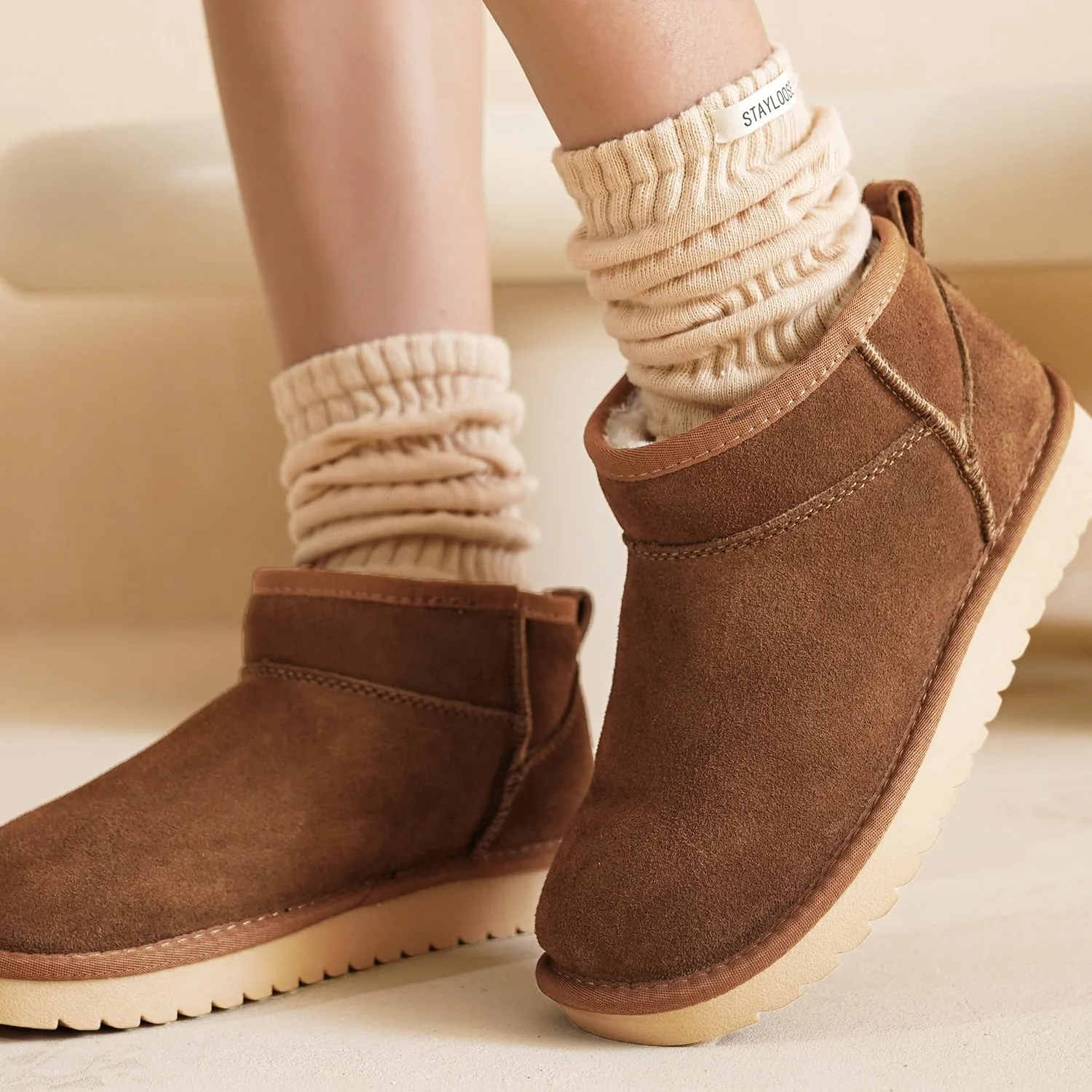 Project Cloud Women's |  100% Genuine Suede Ankle Boots | Water Resistant | ProjectPlush | Lightweight | Non-Slip - Hippy - Image 46