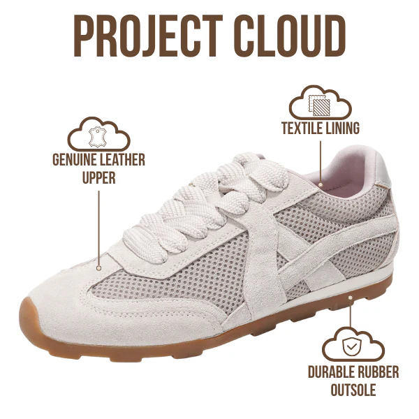 Project Cloud Women's | Genuine Leather Sneakers | Memory Foam Technology | Lightweight | Anti-Slip - Tiger - Image 3