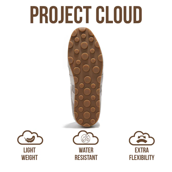 Project Cloud Women's | Genuine Leather Sneakers | Memory Foam Technology | Lightweight | Anti-Slip - Tiger - Image 5