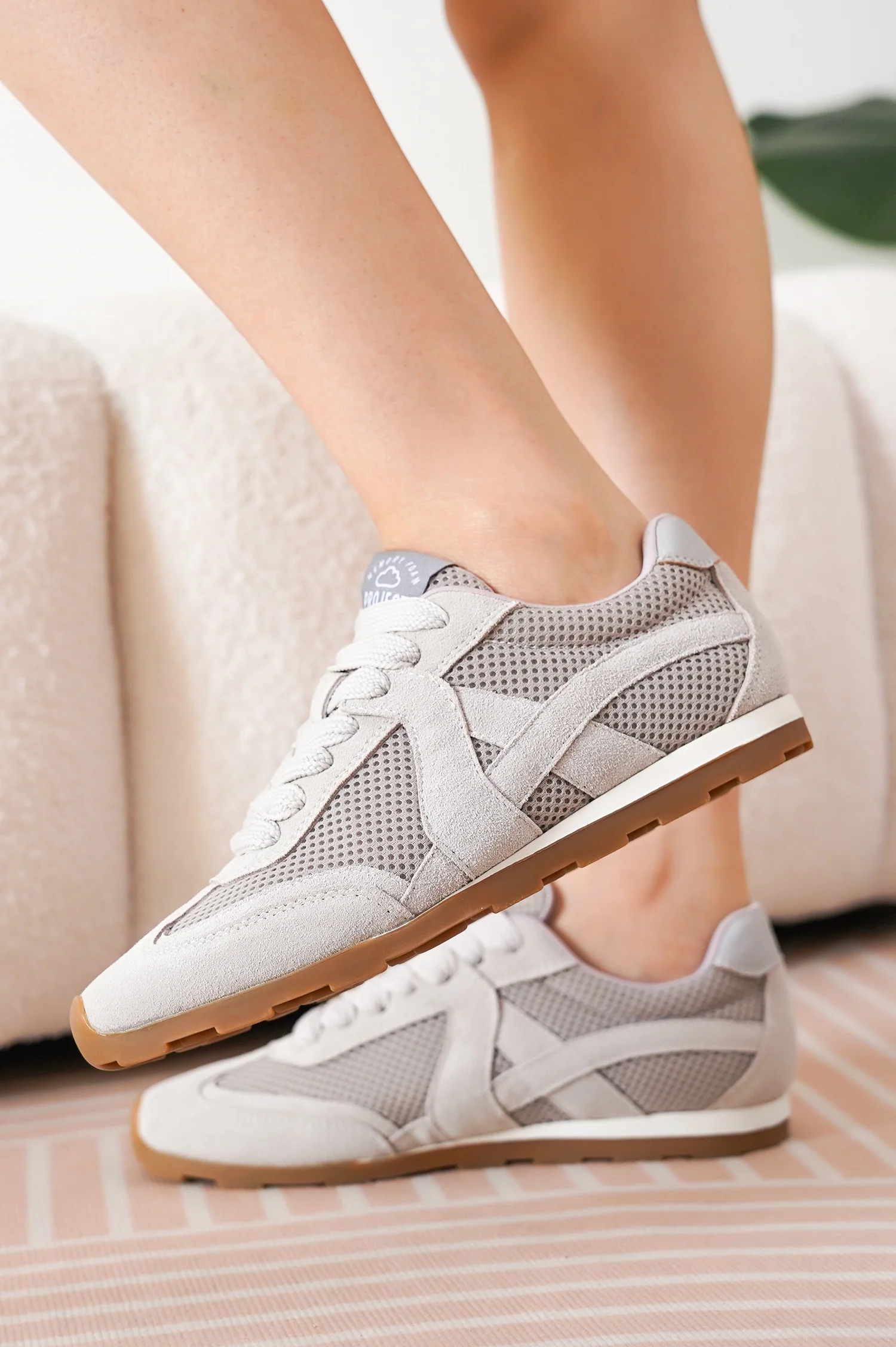 Project Cloud Women's | Genuine Leather Sneakers | Memory Foam Technology | Lightweight | Anti-Slip - Tiger - Image 6