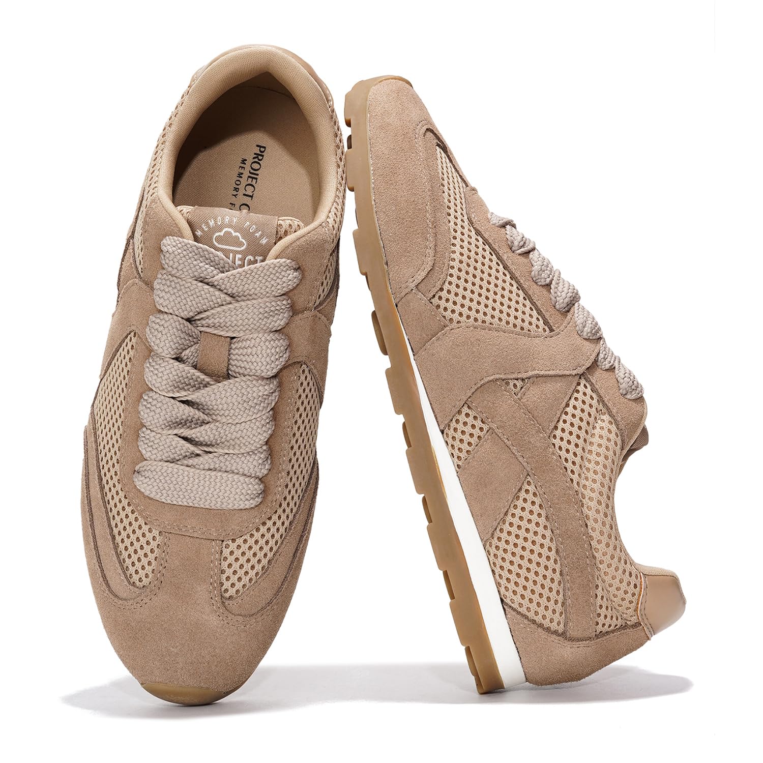 Project Cloud Women's | Genuine Leather Sneakers | Memory Foam Technology | Lightweight | Anti-Slip - Tiger - Image 7