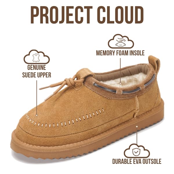 Project Cloud Women's | Genuine Leather Slippers for Women | Memory Foam | Lightweight | Non-Slip - Timber - Image 3