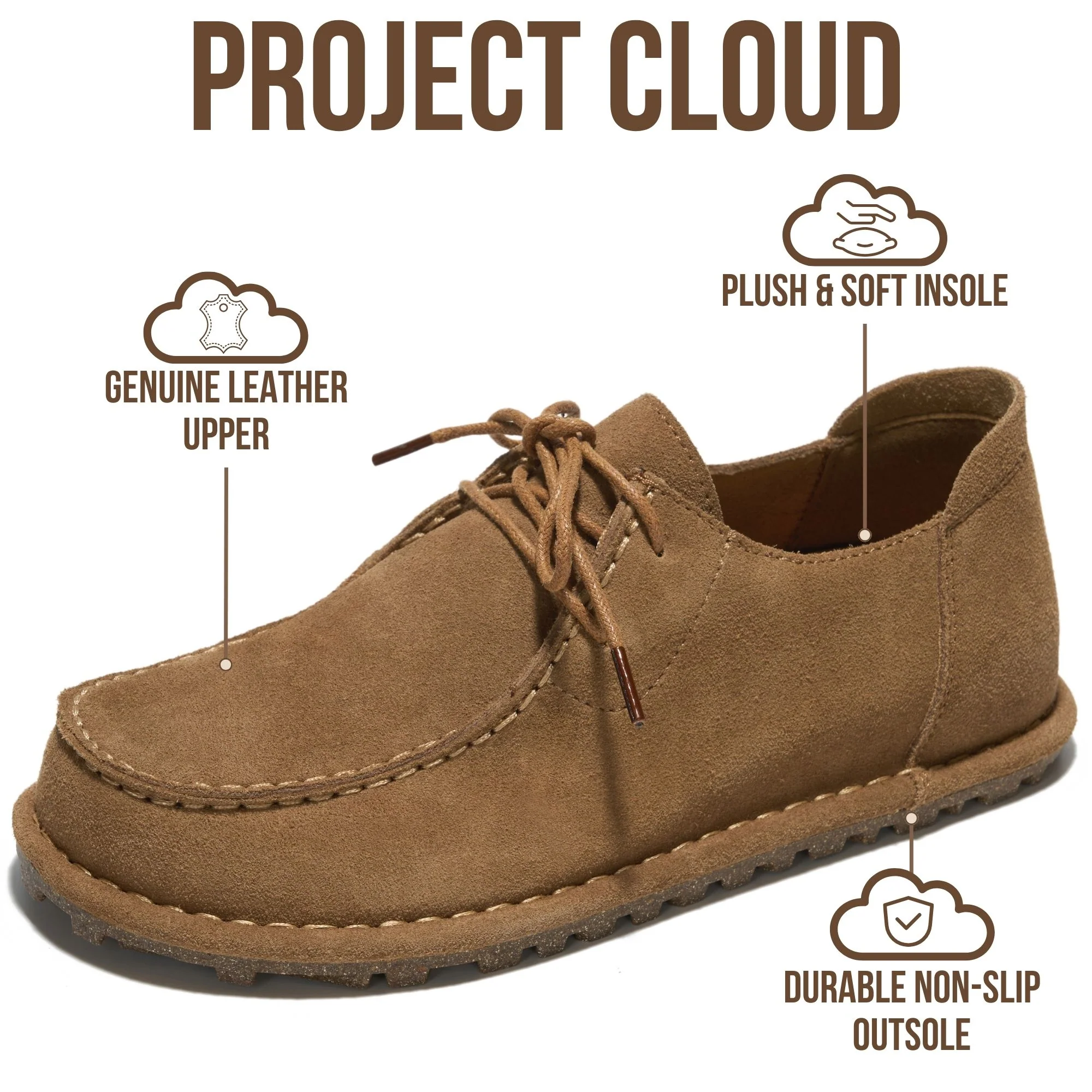 Project Cloud Women's | Project Cloud 100% Genuine Leather Loafers for Women | Soft & Plush Insole | Lightweight | Non-Slip - Uma - Image 3