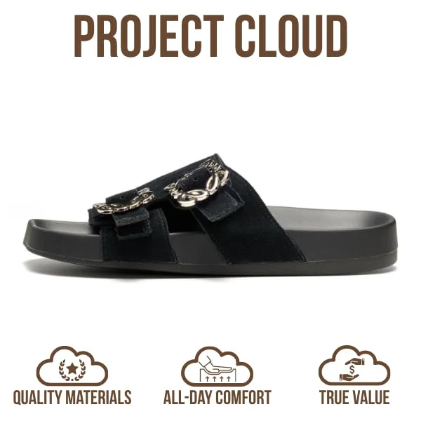 Project Cloud Women's | 100% Genuine Leather Sandals for Women | Plush & Soft Insole | Lightweight | Non-Slip - Velora - Image 9
