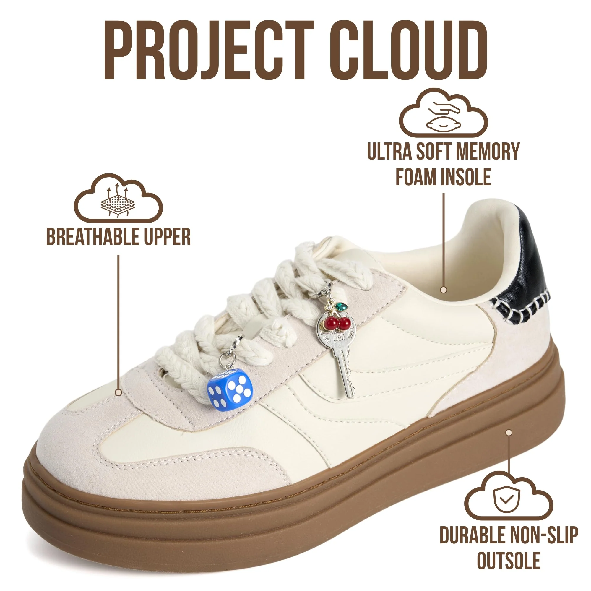 Project Cloud Women's | Platform Sneakers For Women | Memory Foam Insole | Lightweight | Non-Slip - Volley - Image 75