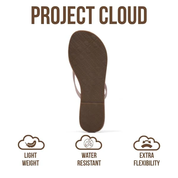 Project Cloud Women's | Eco-Leather Women Flip Flops | Memory Foam | Lightweight | Non-Slip - Foundations - Image 100