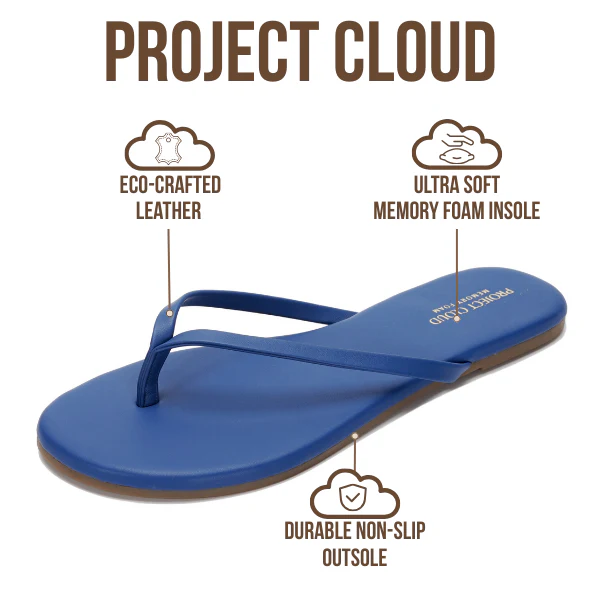 Project Cloud Women's | Eco-Leather Women Flip Flops | Memory Foam | Lightweight | Non-Slip - Foundations - Image 104