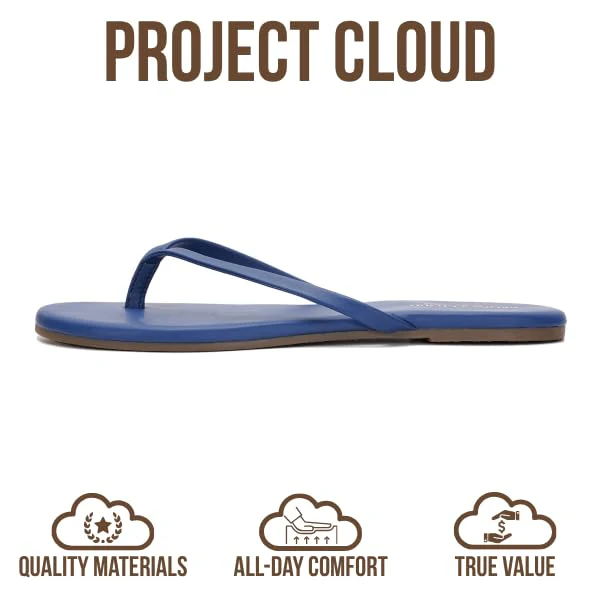 Project Cloud Women's | Eco-Leather Women Flip Flops | Memory Foam | Lightweight | Non-Slip - Foundations - Image 105
