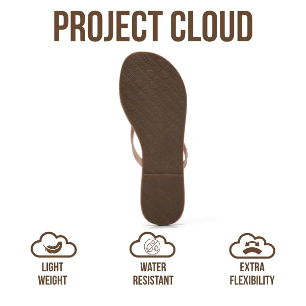 Project Cloud Women's | Eco-Leather Women Flip Flops | Memory Foam | Lightweight | Non-Slip - Foundations - Image 112