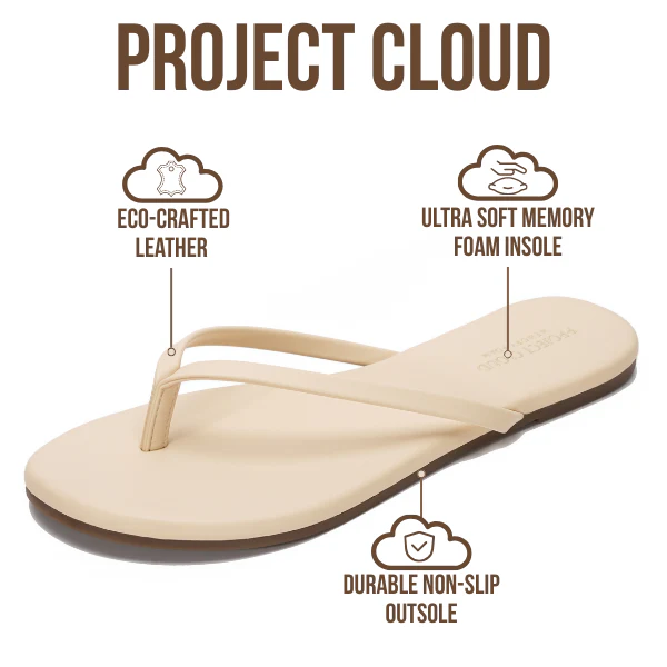 Project Cloud Women's | Eco-Leather Women Flip Flops | Memory Foam | Lightweight | Non-Slip - Foundations - Image 121