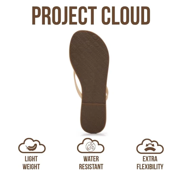Project Cloud Women's | Eco-Leather Women Flip Flops | Memory Foam | Lightweight | Non-Slip - Foundations - Image 123