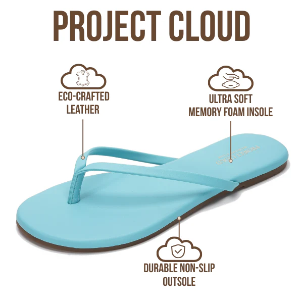 Project Cloud Women's | Eco-Leather Women Flip Flops | Memory Foam | Lightweight | Non-Slip - Foundations - Image 127