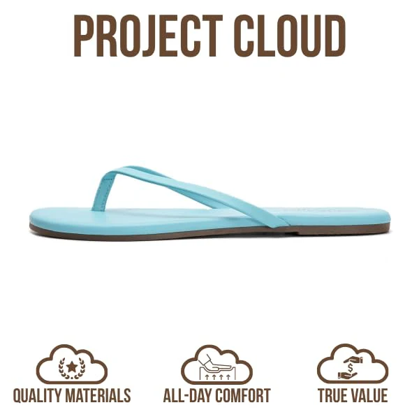 Project Cloud Women's | Eco-Leather Women Flip Flops | Memory Foam | Lightweight | Non-Slip - Foundations - Image 128