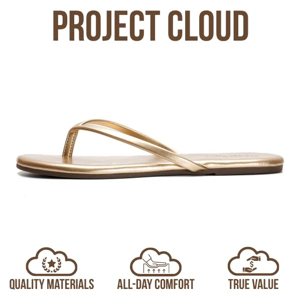 Project Cloud Women's | Eco-Leather Women Flip Flops | Memory Foam | Lightweight | Non-Slip - Foundations - Image 133