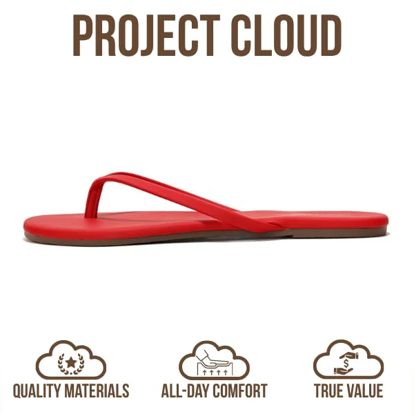 Project Cloud Women's | Eco-Leather Women Flip Flops | Memory Foam | Lightweight | Non-Slip - Foundations - Image 139