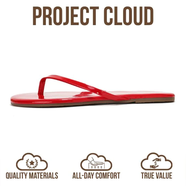 Project Cloud Women's | Eco-Leather Women Flip Flops | Memory Foam | Lightweight | Non-Slip - Foundations - Image 144