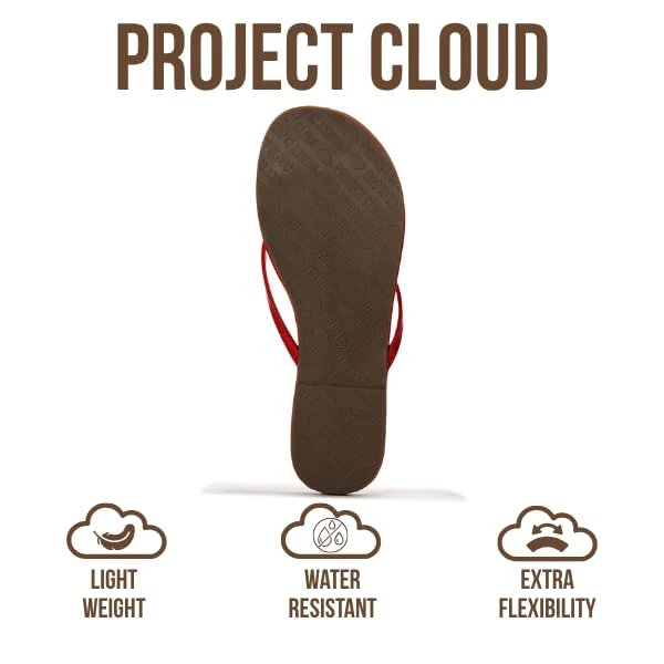 Project Cloud Women's | Eco-Leather Women Flip Flops | Memory Foam | Lightweight | Non-Slip - Foundations - Image 145