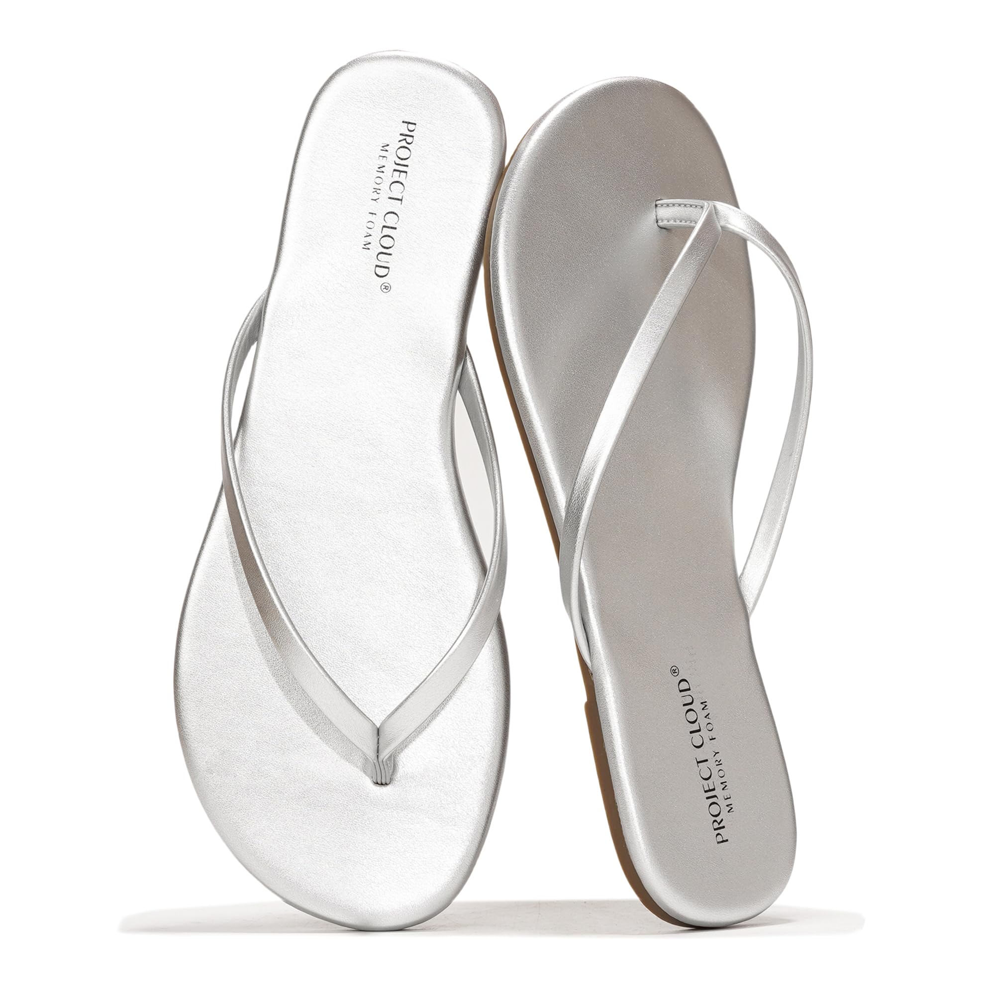 Project Cloud Women's | Eco-Leather Women Flip Flops | Memory Foam | Lightweight | Non-Slip - Foundations - Image 146