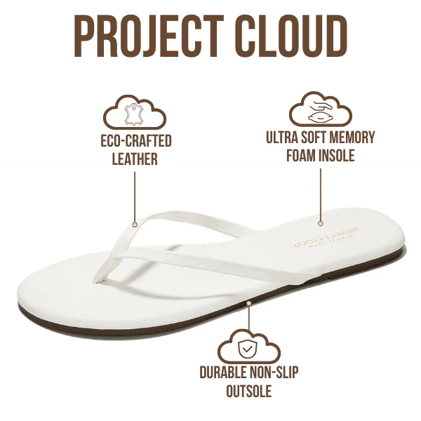 Project Cloud Women's | Eco-Leather Women Flip Flops | Memory Foam | Lightweight | Non-Slip - Foundations - Image 15