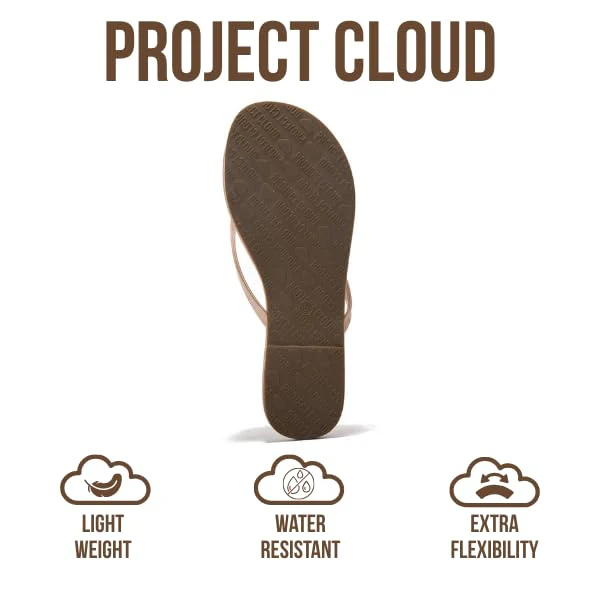 Project Cloud Women's | Eco-Leather Women Flip Flops | Memory Foam | Lightweight | Non-Slip - Foundations - Image 155