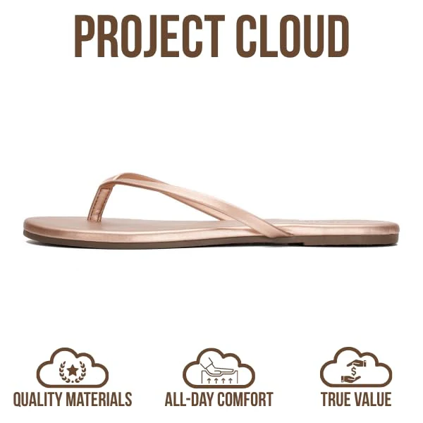 Project Cloud Women's | Eco-Leather Women Flip Flops | Memory Foam | Lightweight | Non-Slip - Foundations - Image 159