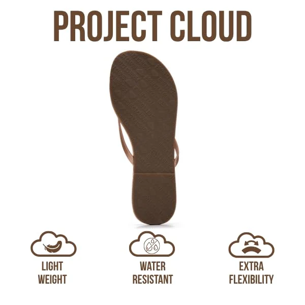 Project Cloud Women's | Eco-Leather Women Flip Flops | Memory Foam | Lightweight | Non-Slip - Foundations - Image 160