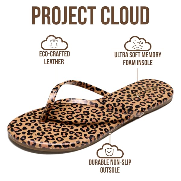 Project Cloud Women's | Eco-Leather Women Flip Flops | Memory Foam | Lightweight | Non-Slip - Foundations - Image 169
