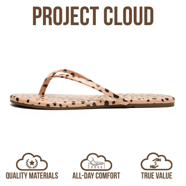 Project Cloud Women's | Eco-Leather Women Flip Flops | Memory Foam | Lightweight | Non-Slip - Foundations - Image 175