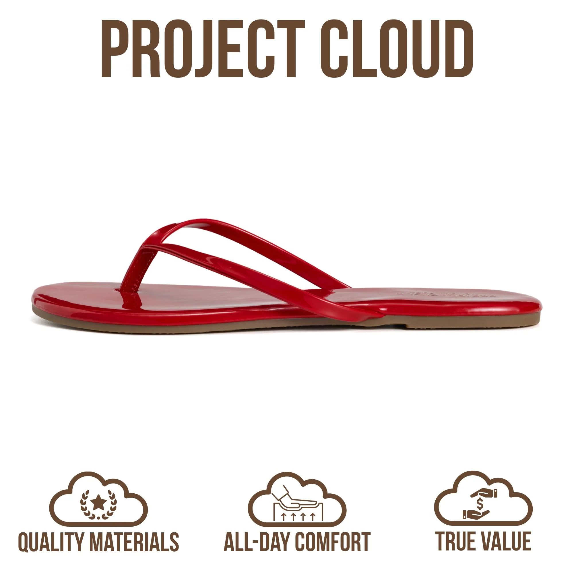 Project Cloud Women's | Eco-Leather Women Flip Flops | Memory Foam | Lightweight | Non-Slip - Foundations - Image 180