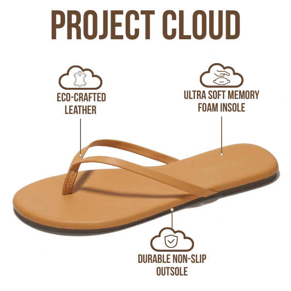 Project Cloud Women's | Eco-Leather Women Flip Flops | Memory Foam | Lightweight | Non-Slip - Foundations - Image 21