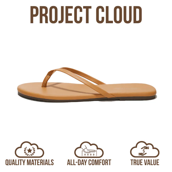 Project Cloud Women's | Eco-Leather Women Flip Flops | Memory Foam | Lightweight | Non-Slip - Foundations - Image 22