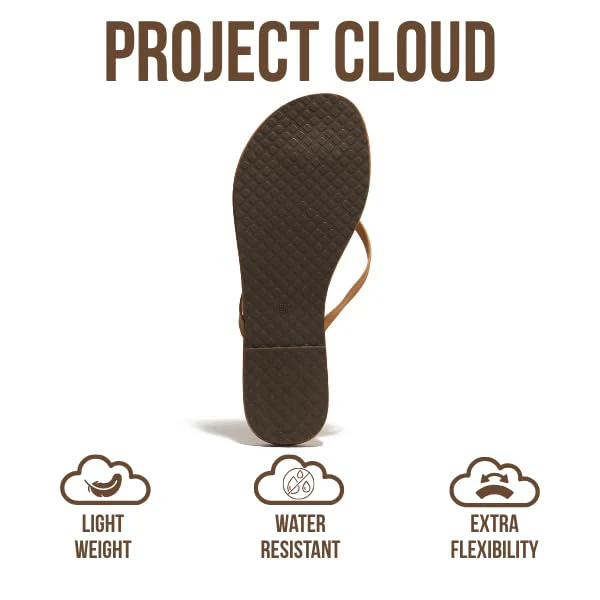 Project Cloud Women's | Eco-Leather Women Flip Flops | Memory Foam | Lightweight | Non-Slip - Foundations - Image 23