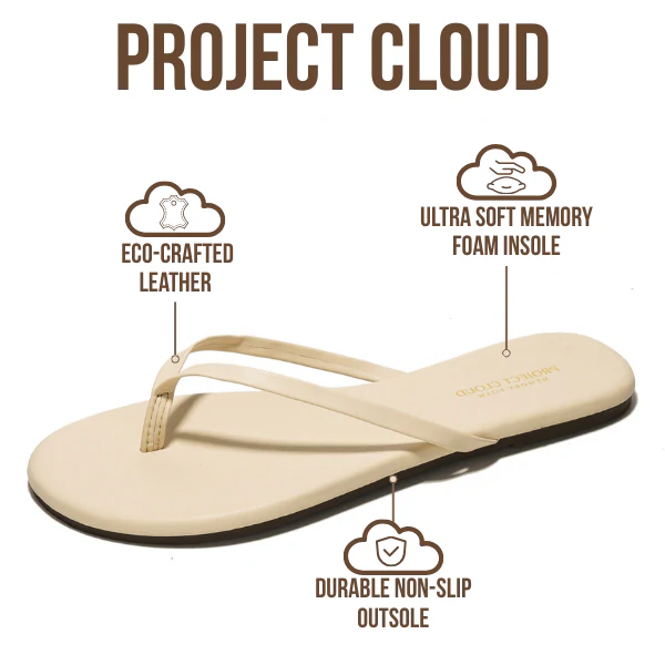 Project Cloud Women's | Eco-Leather Women Flip Flops | Memory Foam | Lightweight | Non-Slip - Foundations - Image 27