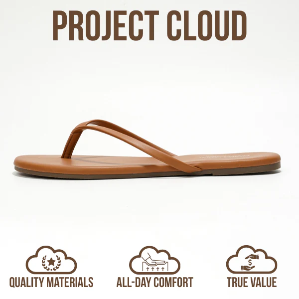 Project Cloud Women's | Eco-Leather Women Flip Flops | Memory Foam | Lightweight | Non-Slip - Foundations - Image 33