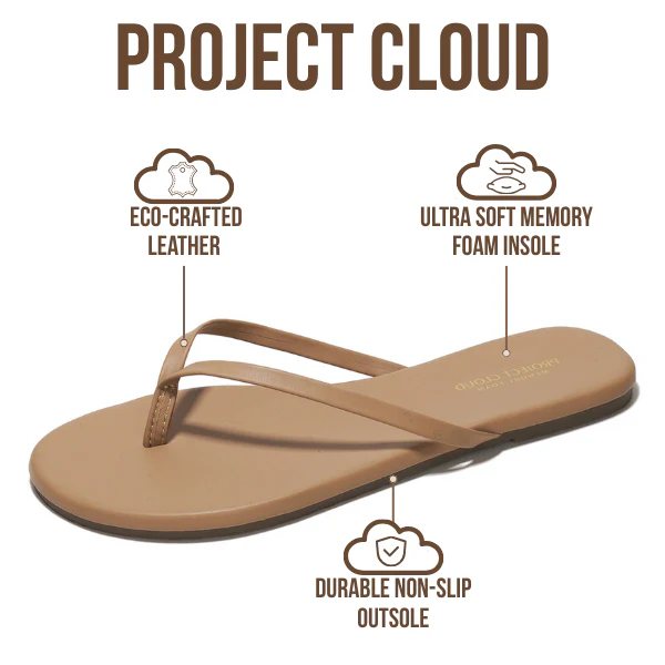 Project Cloud Women's | Eco-Leather Women Flip Flops | Memory Foam | Lightweight | Non-Slip - Foundations - Image 38