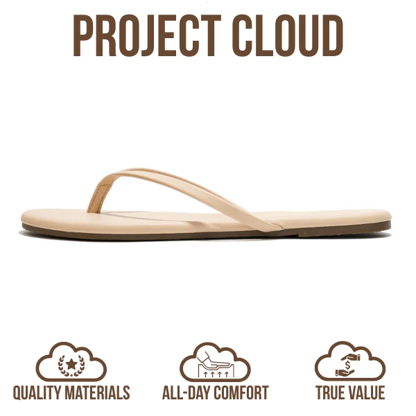 Project Cloud Women's | Eco-Leather Women Flip Flops | Memory Foam | Lightweight | Non-Slip - Foundations - Image 4
