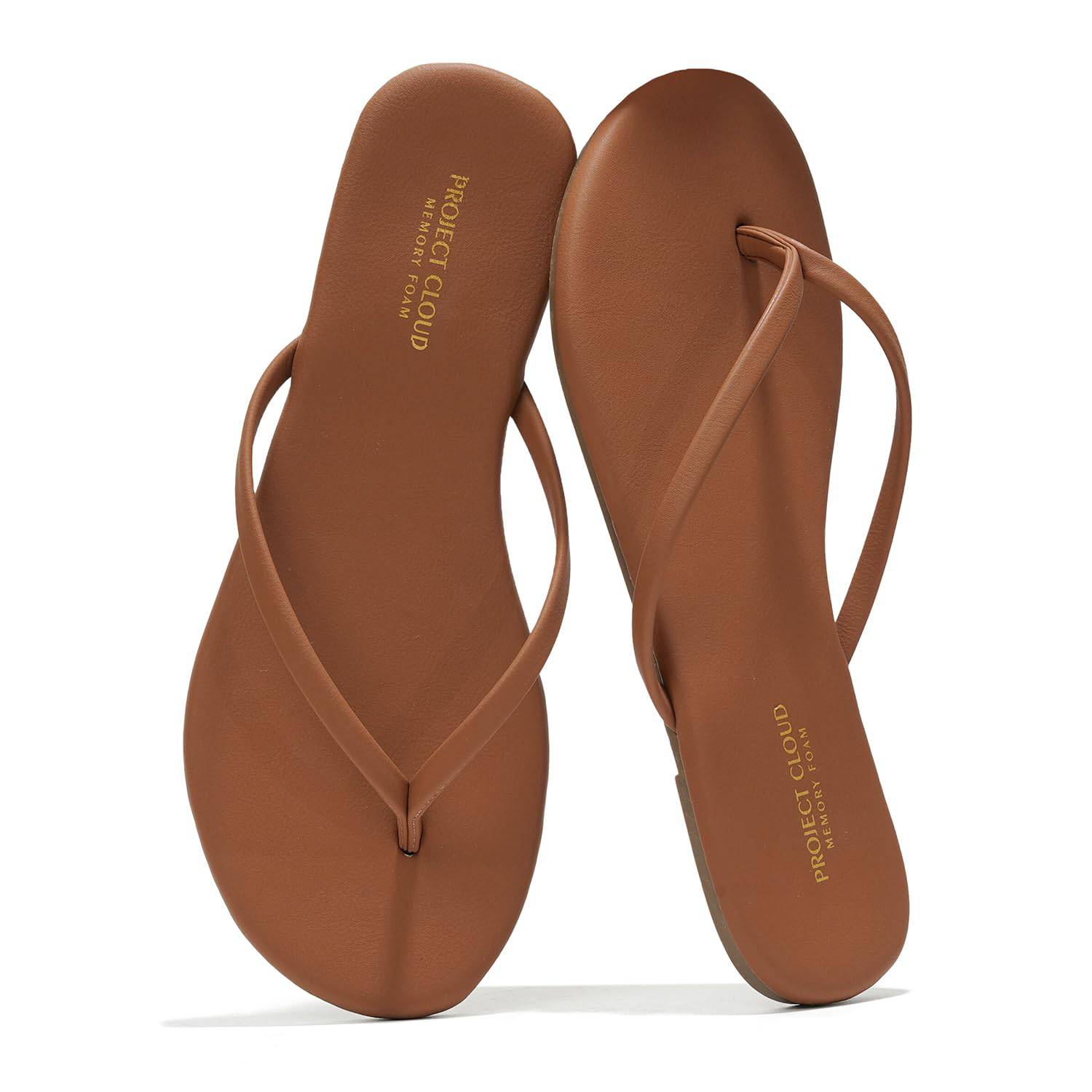 Project Cloud Women's | Eco-Leather Women Flip Flops | Memory Foam | Lightweight | Non-Slip - Foundations - Image 41