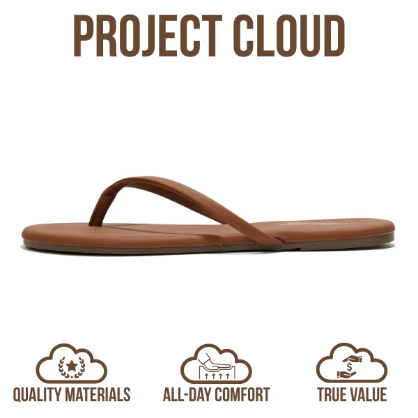 Project Cloud Women's | Eco-Leather Women Flip Flops | Memory Foam | Lightweight | Non-Slip - Foundations - Image 44