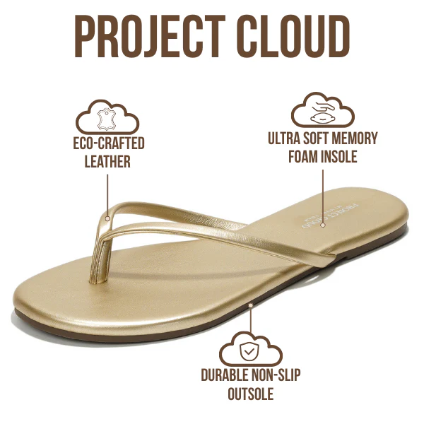 Project Cloud Women's | Eco-Leather Women Flip Flops | Memory Foam | Lightweight | Non-Slip - Foundations - Image 58