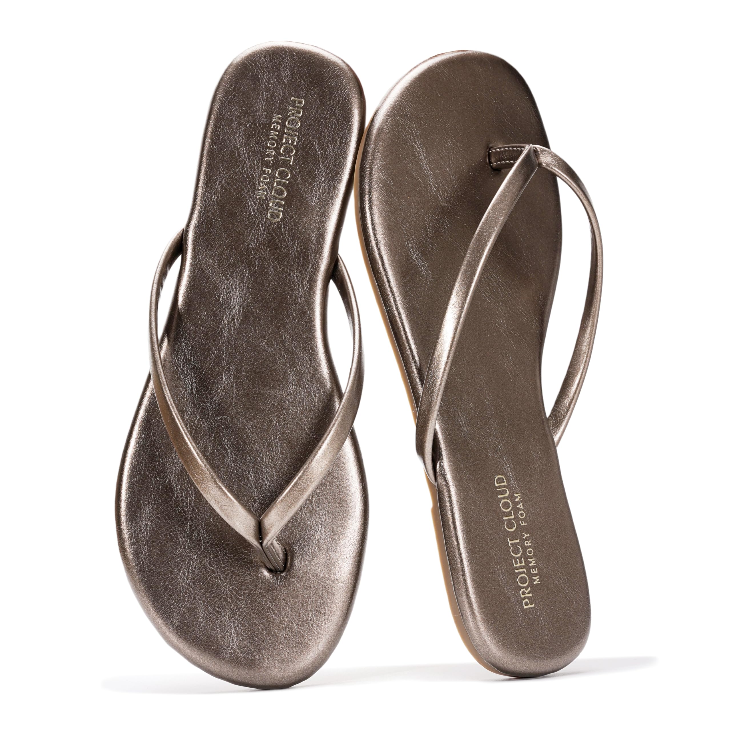 Project Cloud Women's | Eco-Leather Women Flip Flops | Memory Foam | Lightweight | Non-Slip - Foundations - Image 61