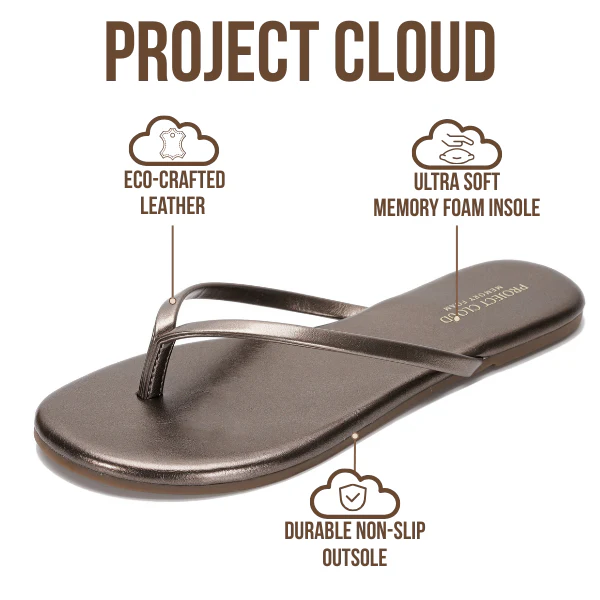 Project Cloud Women's | Eco-Leather Women Flip Flops | Memory Foam | Lightweight | Non-Slip - Foundations - Image 63