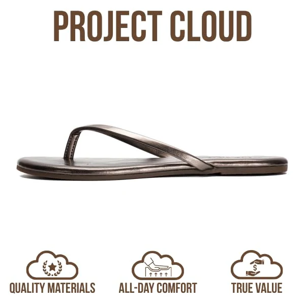 Project Cloud Women's | Eco-Leather Women Flip Flops | Memory Foam | Lightweight | Non-Slip - Foundations - Image 64