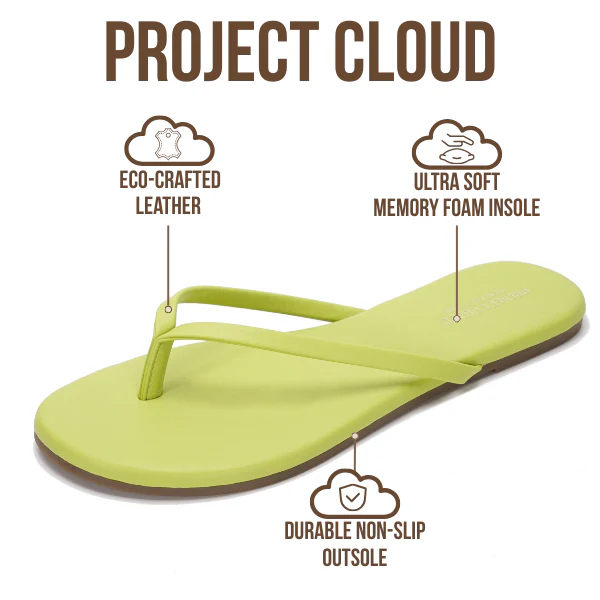 Project Cloud Women's | Eco-Leather Women Flip Flops | Memory Foam | Lightweight | Non-Slip - Foundations - Image 68