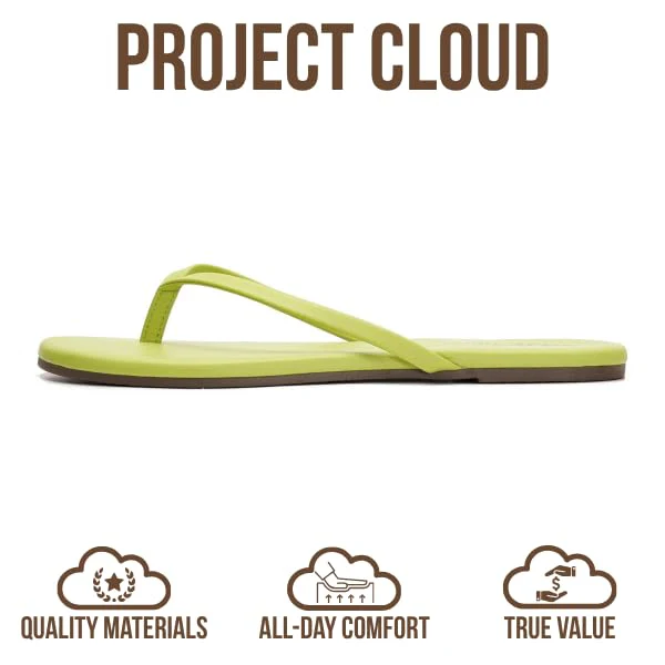 Project Cloud Women's | Eco-Leather Women Flip Flops | Memory Foam | Lightweight | Non-Slip - Foundations - Image 69
