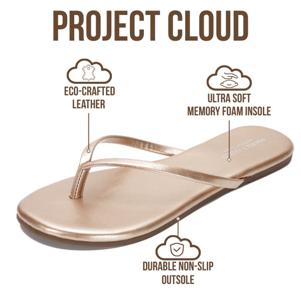 Project Cloud Women's | Eco-Leather Women Flip Flops | Memory Foam | Lightweight | Non-Slip - Foundations - Image 74