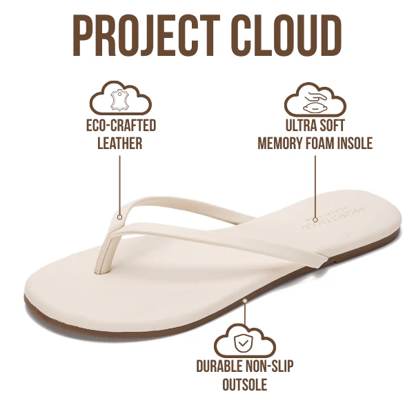 Project Cloud Women's | Eco-Leather Women Flip Flops | Memory Foam | Lightweight | Non-Slip - Foundations - Image 80